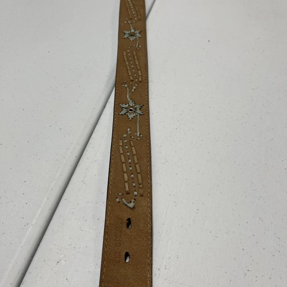 Ropers Belt Brown Leather Southwestern Stiched Size XXL 42-45 Cowboy Western